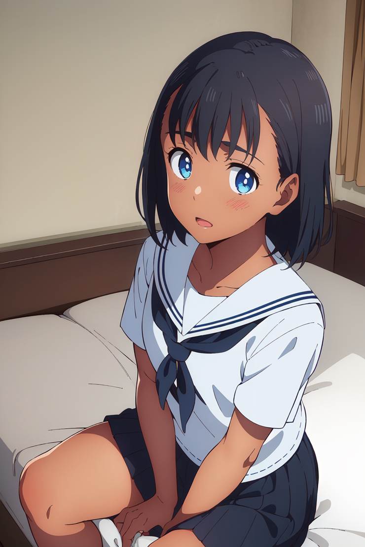 AI-Generated, Kofune Mio, Summer Time Rendering, white sailor uniform