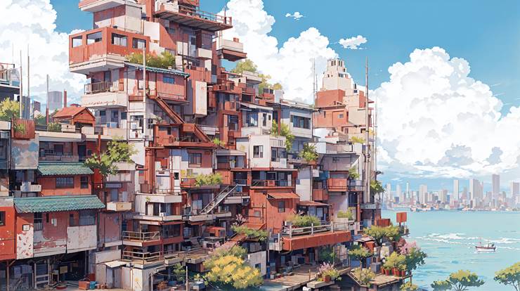 scenery, scenery, background, sky, clouds, building