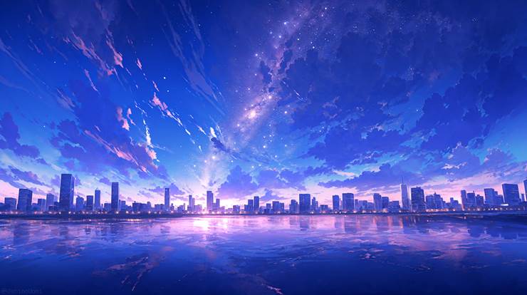风景, scenery, background, sky, 云, star, 黄昏
