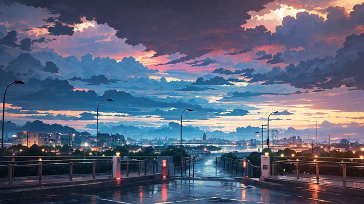 雨后的黄昏|插画师goplay的云插画图片