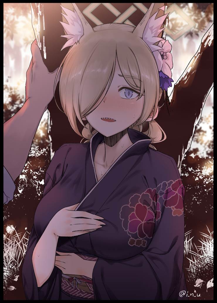 碧蓝档案, Kanna Ogata, yukata, 壁咚, Blue Archive 5000+ bookmarks