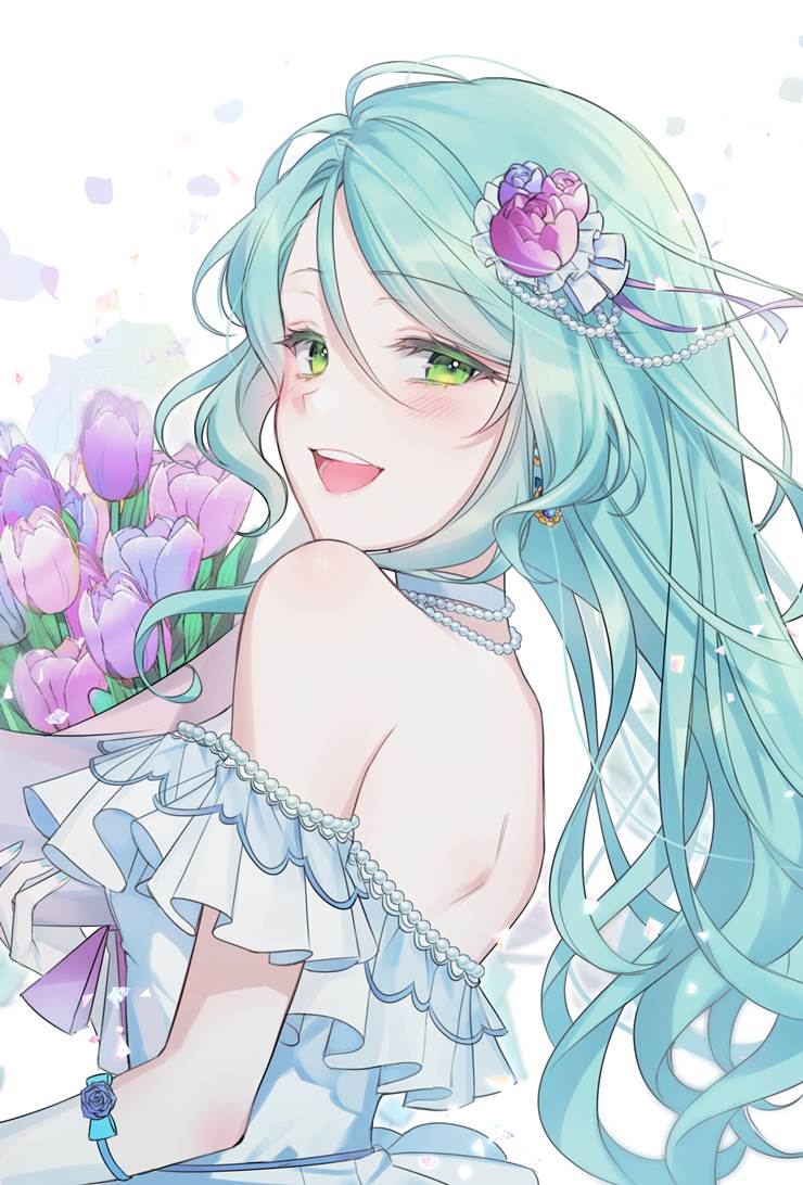 一张冰川纱夜,美人回眸,BanGDream,Roselia绘画图片