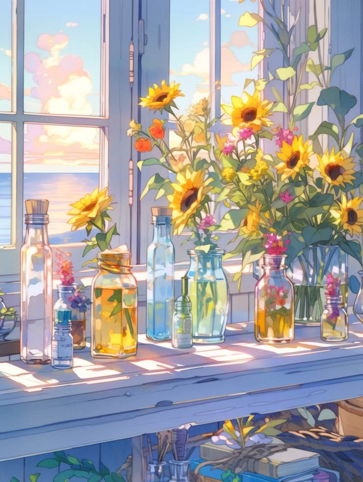 风景, background, materials, 免费素材, flower