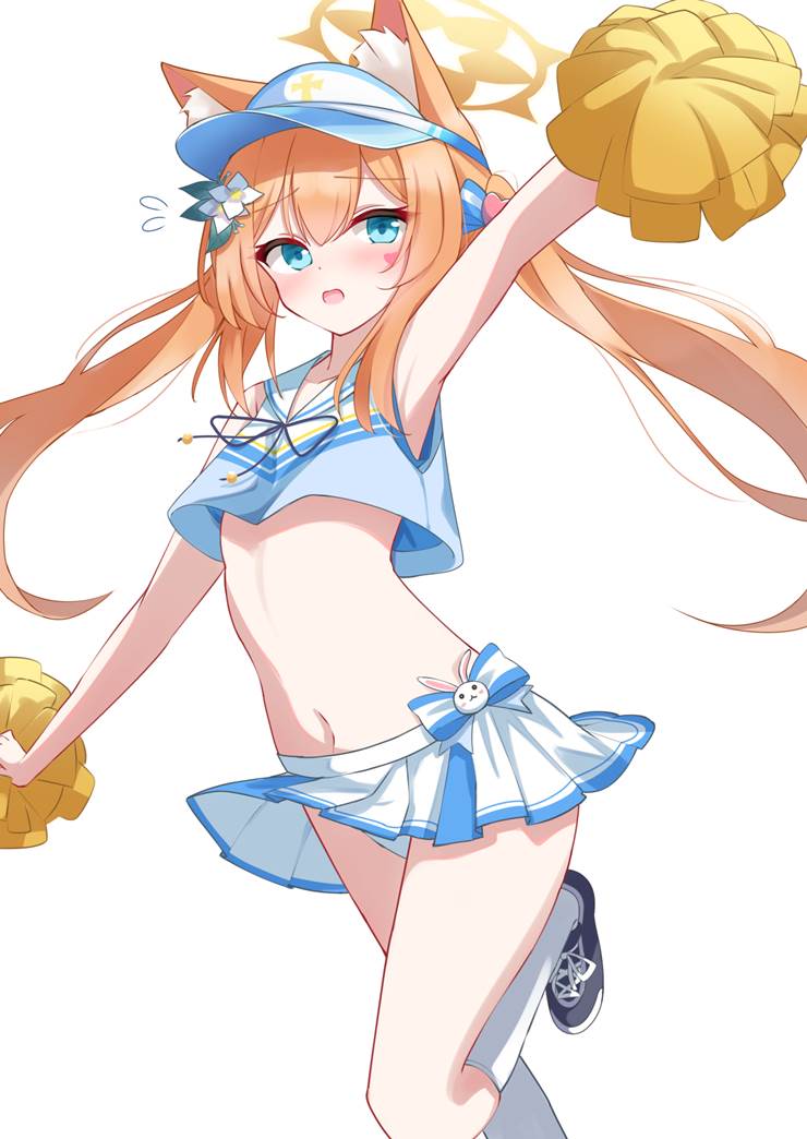 Blue Archive, Mari Iochi, cheerleader, hairstyle change, panties