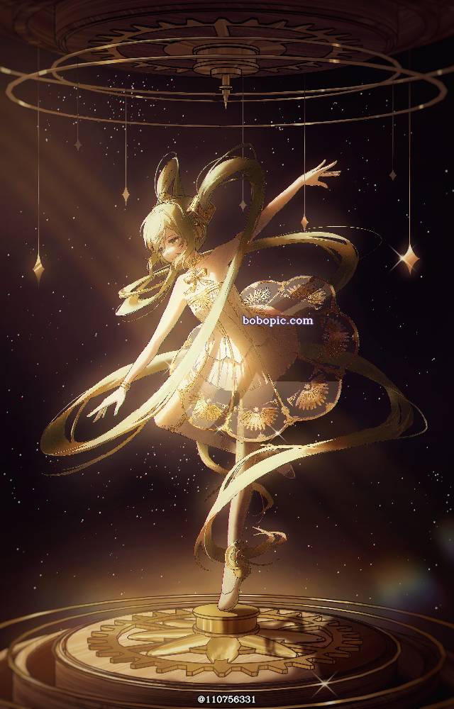一张初音未来,二次创作,小女孩绘画图片