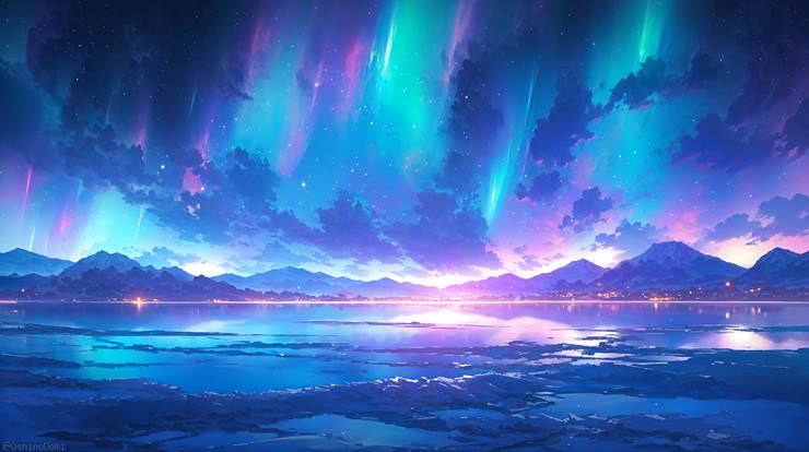 风景, background, scenery, sky, 云, night, starry sky