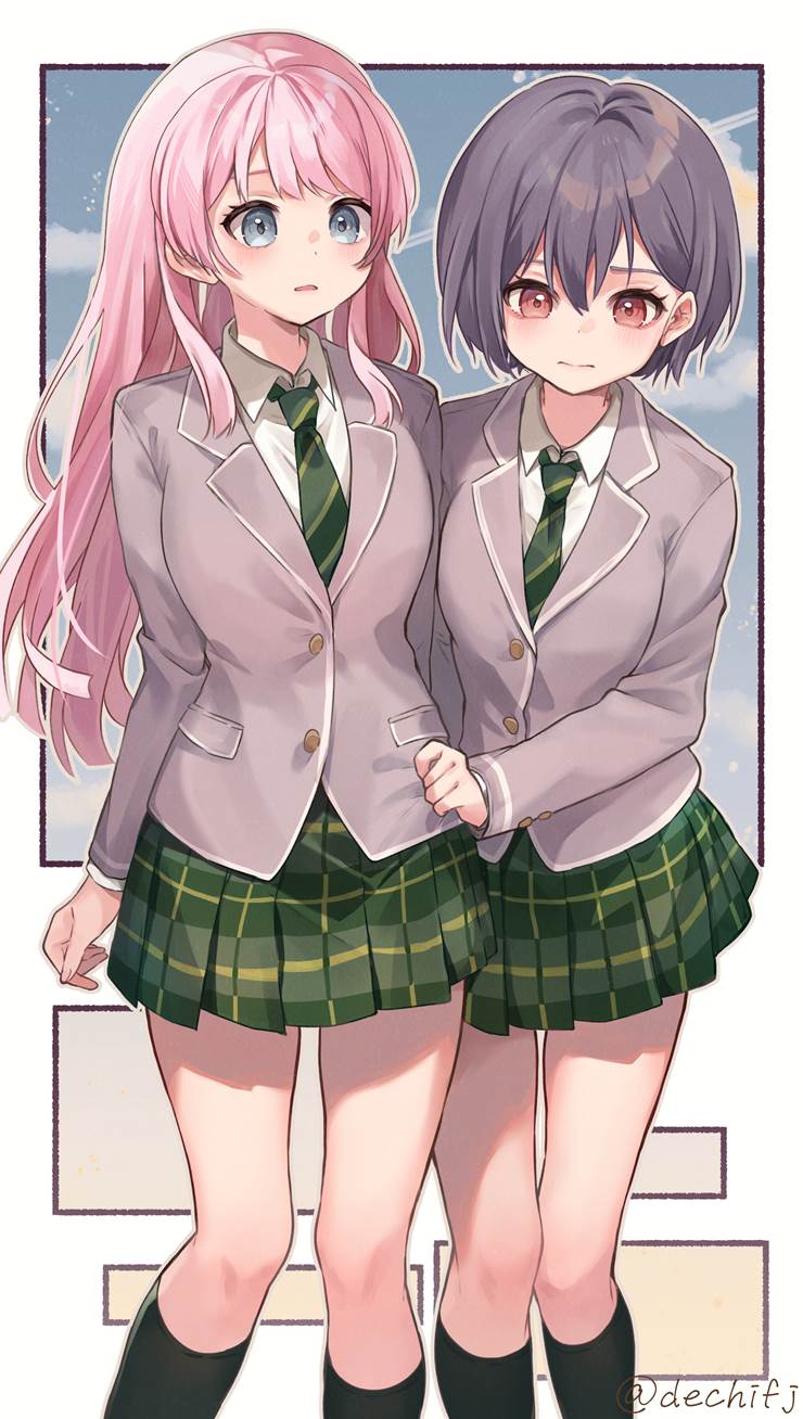 Anon Chihaya, Takamatsu Tomori, BanG Dream!, Tomori/Anon, 黑色及膝袜, blazer, BanG Dream! 1000+ bookmarks