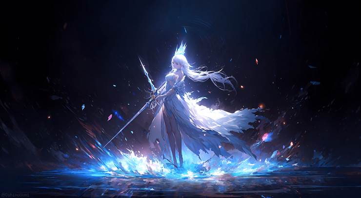 奇幻, character, 女孩子, character, 银发, aura