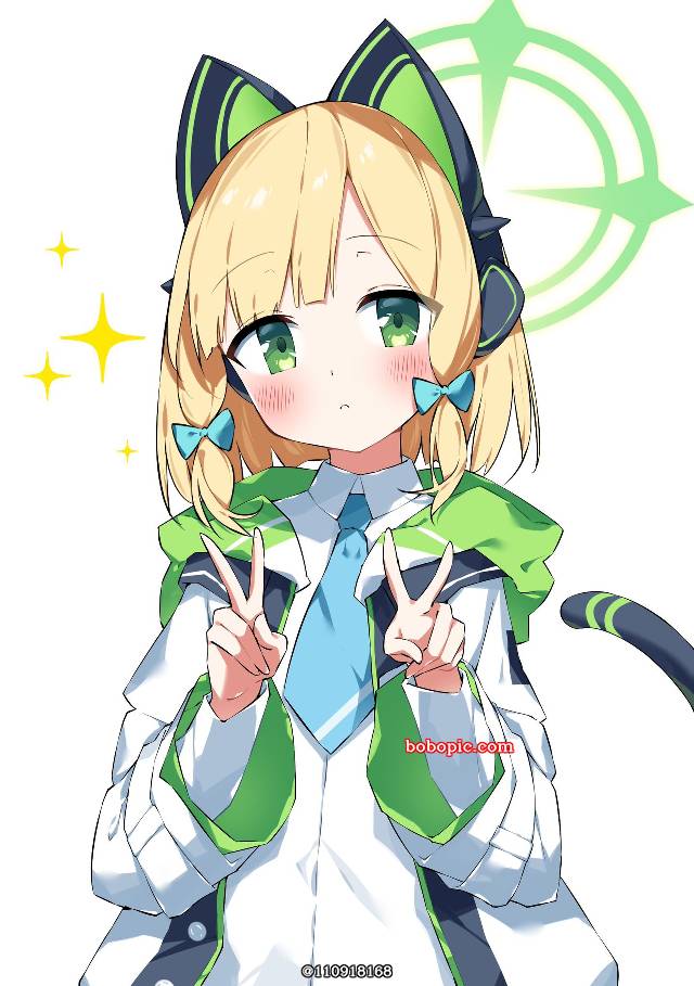 一张才羽绿,蔚蓝档案绘画图片