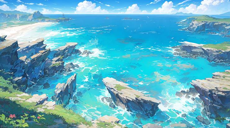 风景, scenery, background, sea, sky, 云, beach