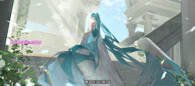 一张小女孩,初音未来绘画图片