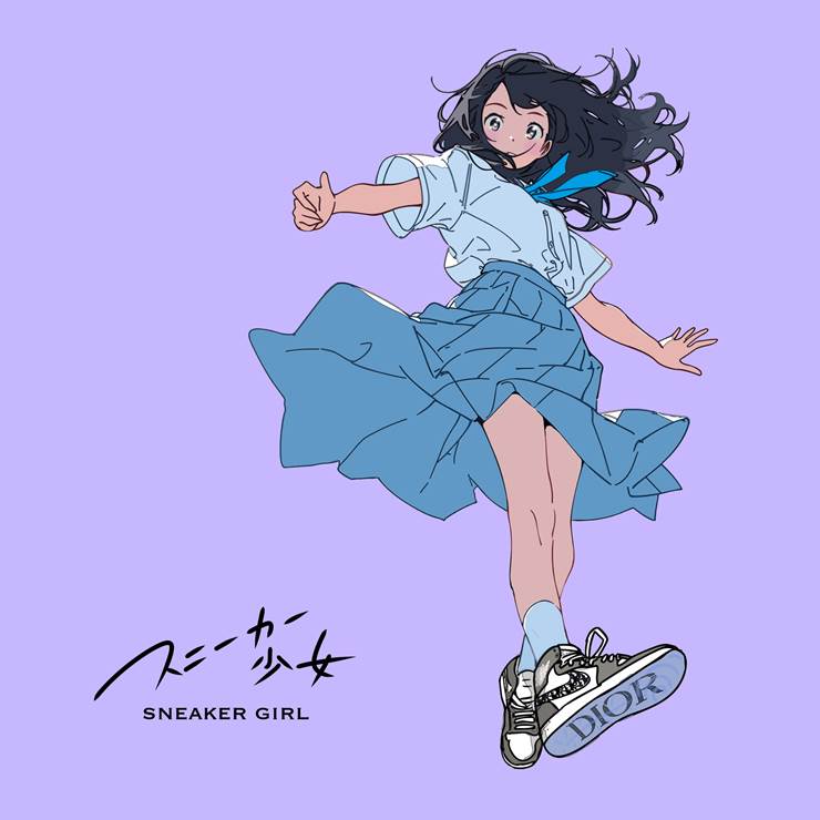 #运动鞋少女#sneakergirl|插画师HIMUCAKYOTO的女高中生插画图片
