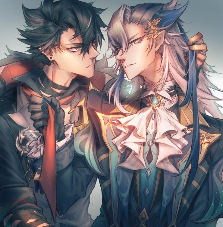 Genshin Impact, 那维莱特, 莱欧斯利, 涂鸦, 莱欧斯利×那维莱特