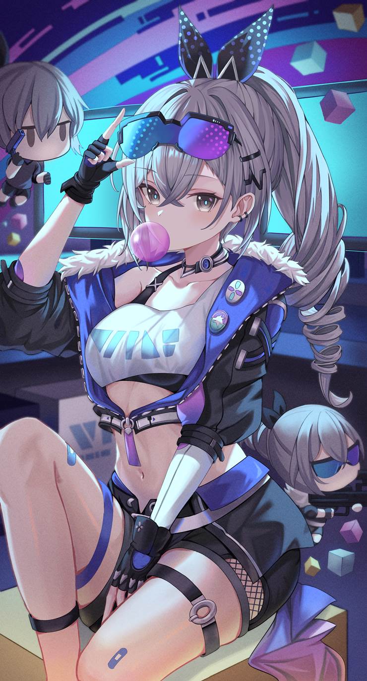 Silver Wolf, Honkai: Star Rail, 银狼（星穹铁道）, 崩坏：星穹铁道, 银发, 『崩坏：星穹铁道』多元宇宙掠影「静静的星河」插画比赛二次创作部门, 崩坏：星穹铁道1000收藏