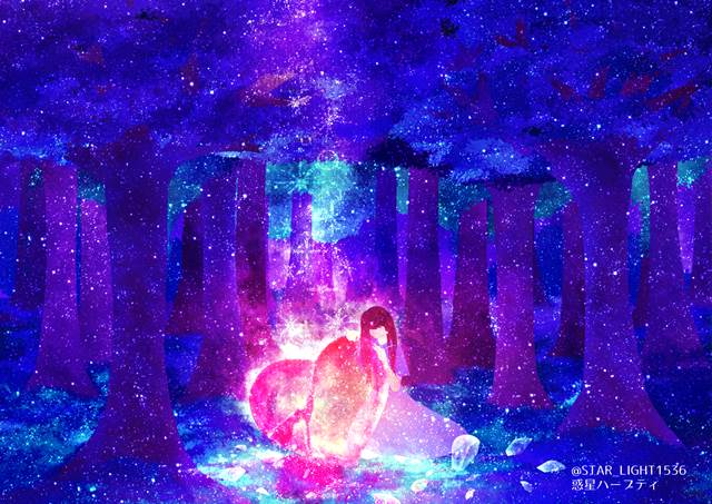 插画, 原创, 女孩子, heart, forest