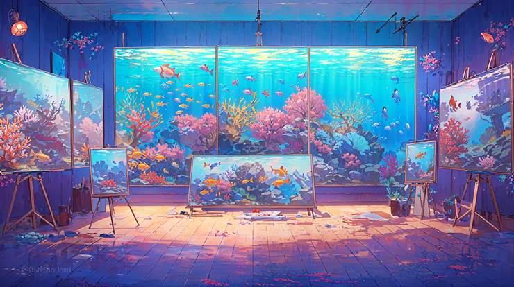 scenery, scenery, background, sea, fish, aquarium, deep sea