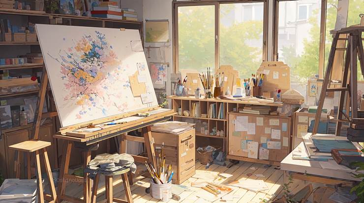 风景, scenery, background, 房间, 傍晚, Art, flower