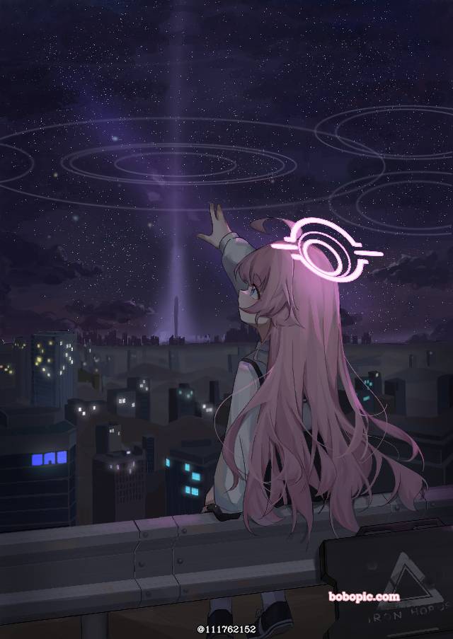 BlueArchive,夜景,小鸟游星野,蔚蓝档案图片
