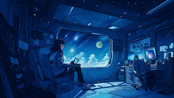 wallpaper, 风景, background, spaceship, bedroom, stars