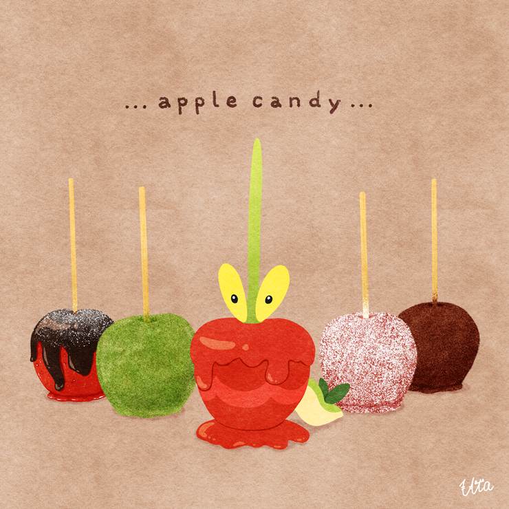 关都#1011糖苹果宝可梦，裹蜜虫(カミッチュ)插画图片