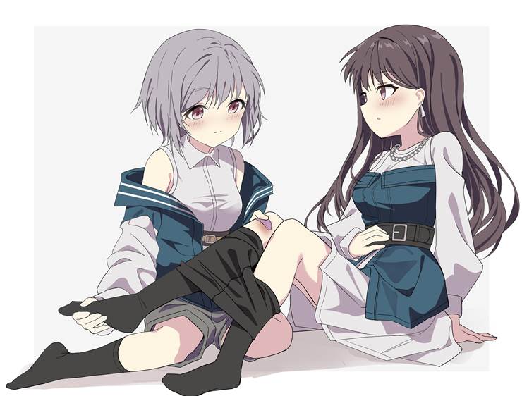 Takamatsu Tomori, Taki Shiina, 三次元, yuri, black knee-highs, 有袜无鞋, BanG Dream! 1000+ bookmarks