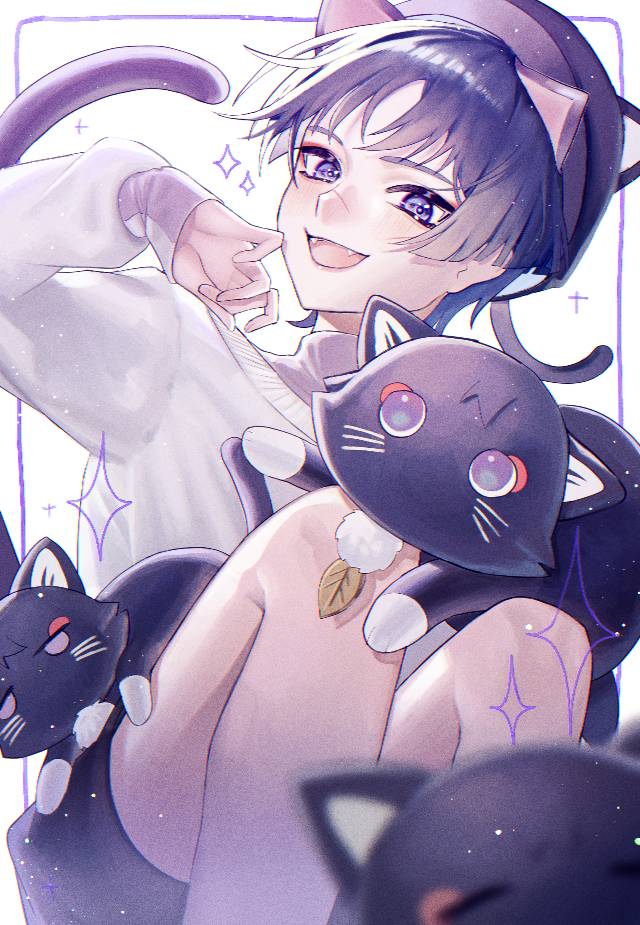 一张童话猫,散兵,原神,男子,男孩,放浪者绘画图片