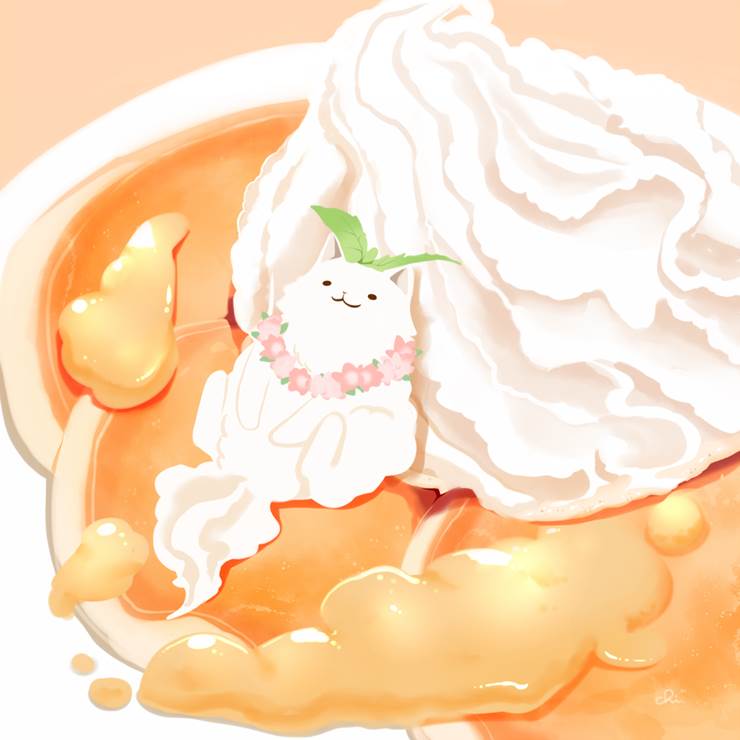 夏威夷煎饼|插画师チャイ的猫是液体插画图片