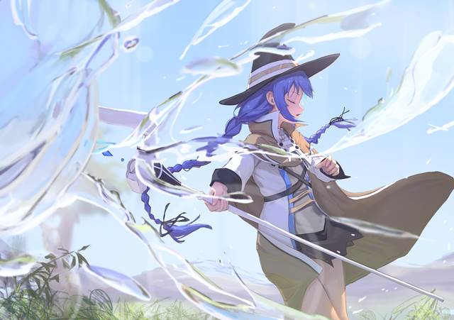二创, Mushoku Tensei, girl, water, 洛琪希·米格路迪亚, magic