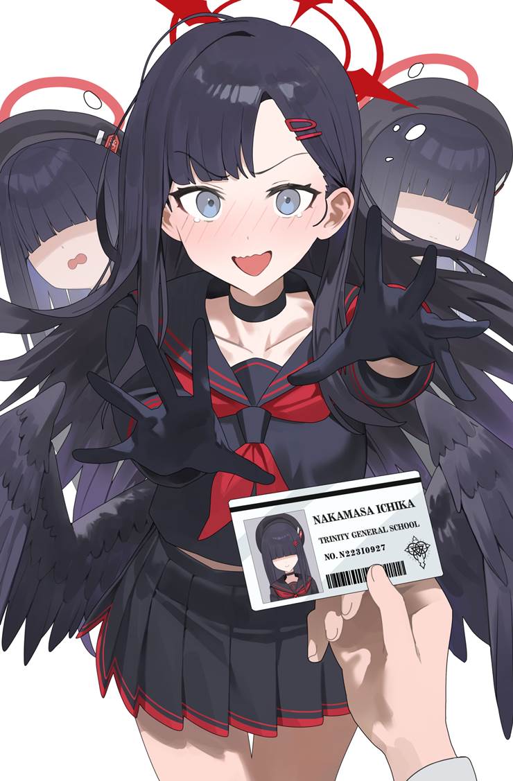 Blue Archive, Nakamasa Ichika, Justice Realization Committee, Ichika, Blue Archive 10000+ users, blushing, student ID