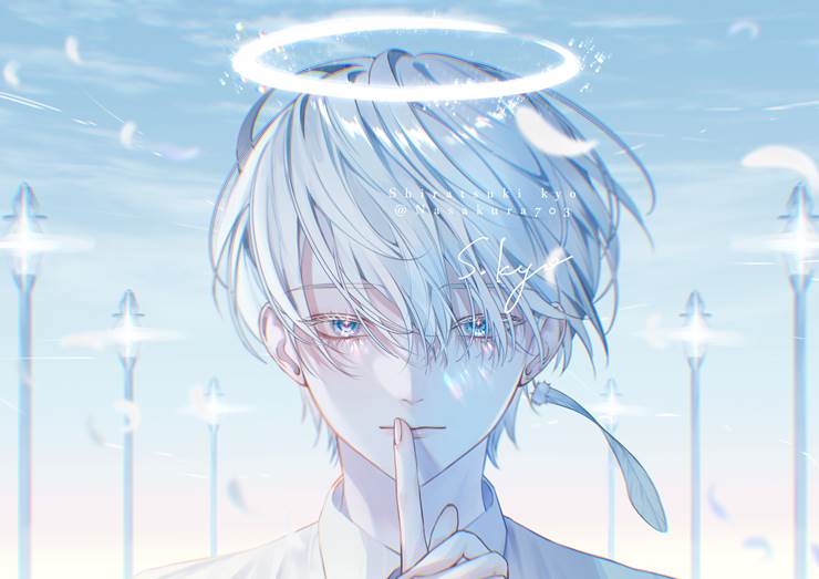 原创, 白发, beautiful youth, beautiful young man, white, 男孩子, 创作男子, angel, 原创1000users加入书籤