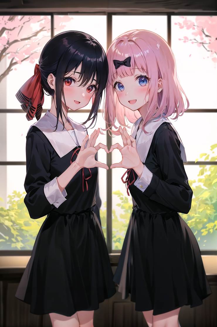 AI-Generated, ai绘图, Chika Fujiwara, 辉夜大小姐想让我告白~天才们的恋爱头脑战~, 四宫辉夜, 恋爱