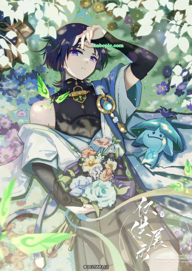 illustration,scaramouche,仰卧,原神,散兵图片