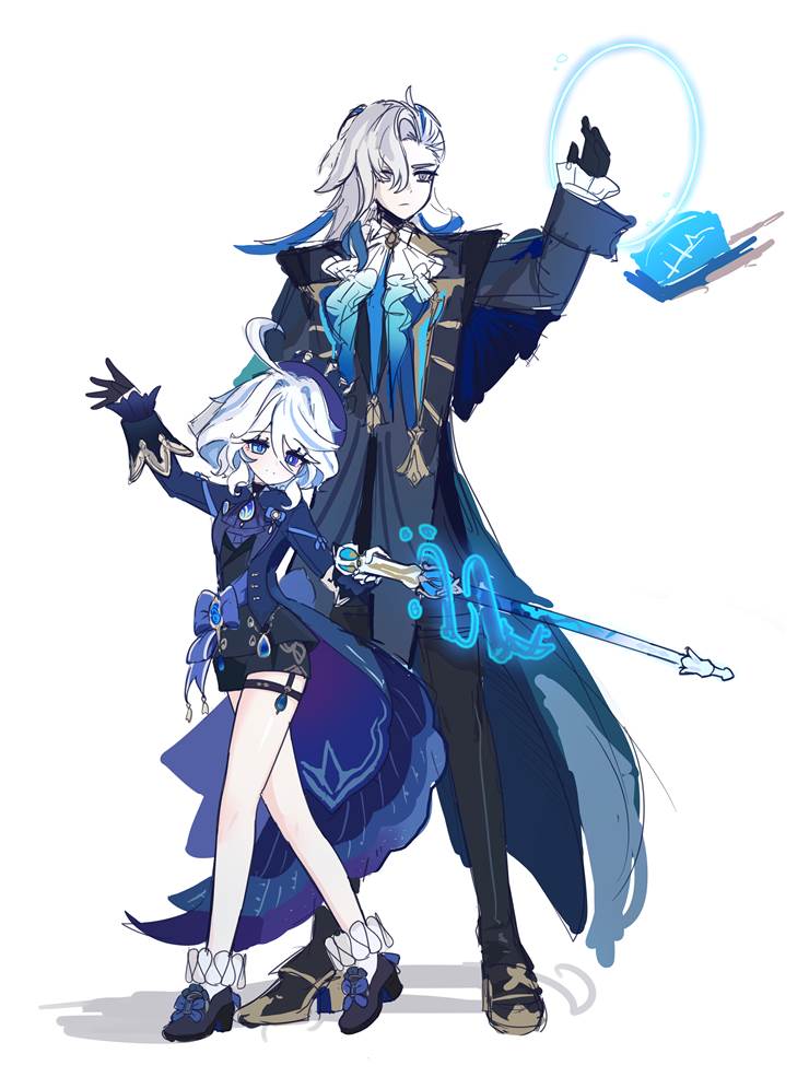 那维莱特, 芙宁娜, 芙卡洛斯, Neuvillette/Furina, Genshin Impact