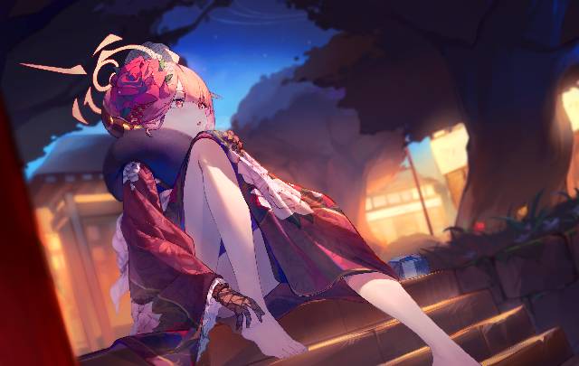 一张小女孩,足控,赤脚,浴衣,女孩,陆八魔爱露,素足,蔚蓝档案绘画图片