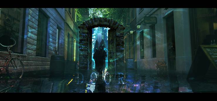 风景, background, scenery, young girl, 女孩子, reflection pool, 原创1000users加入书籤