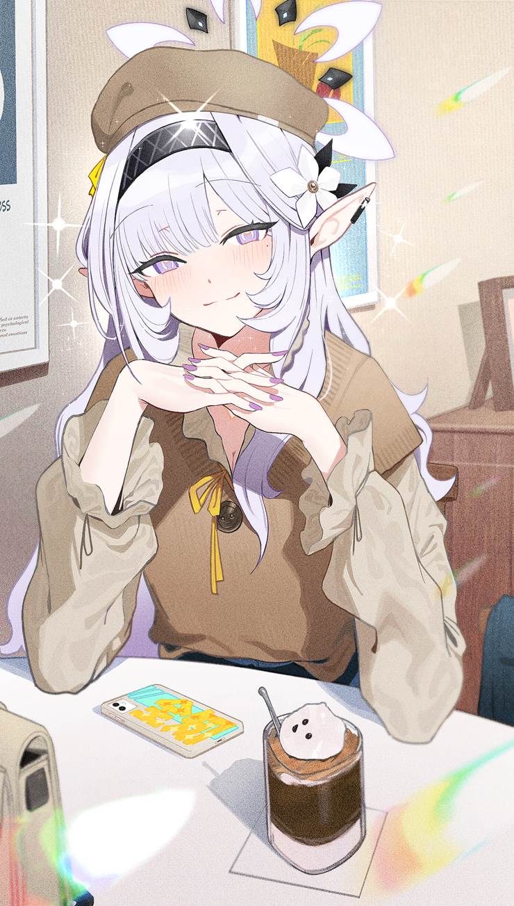 Blue Archive, Himari Akeboshi, elf ears, casual clothes, Blue Archive 5000+ bookmarks