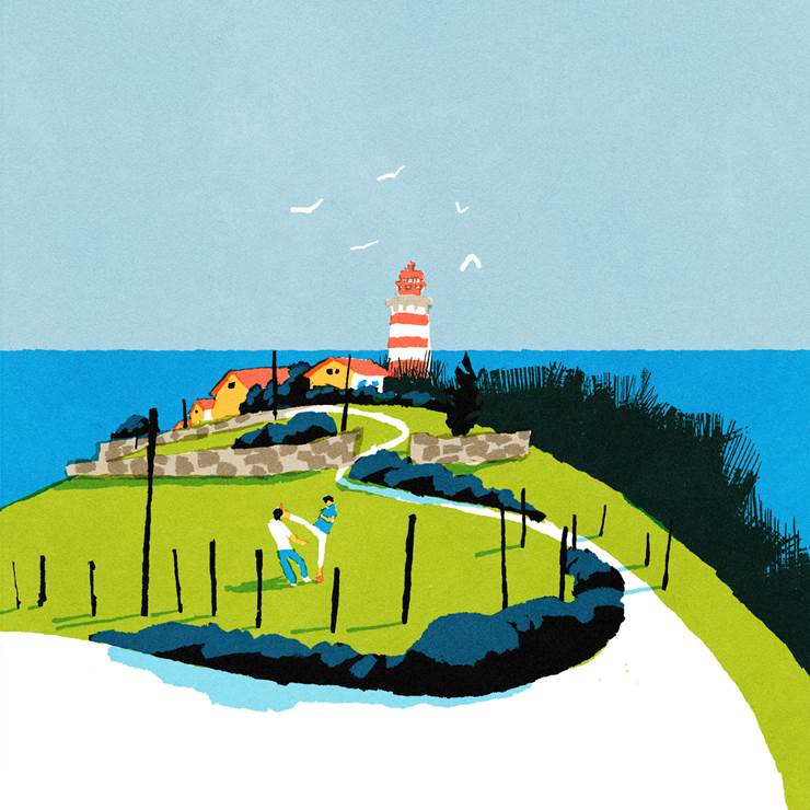 high kick, landscape painting, lighthouse, sea, Original 300+ bookmarks