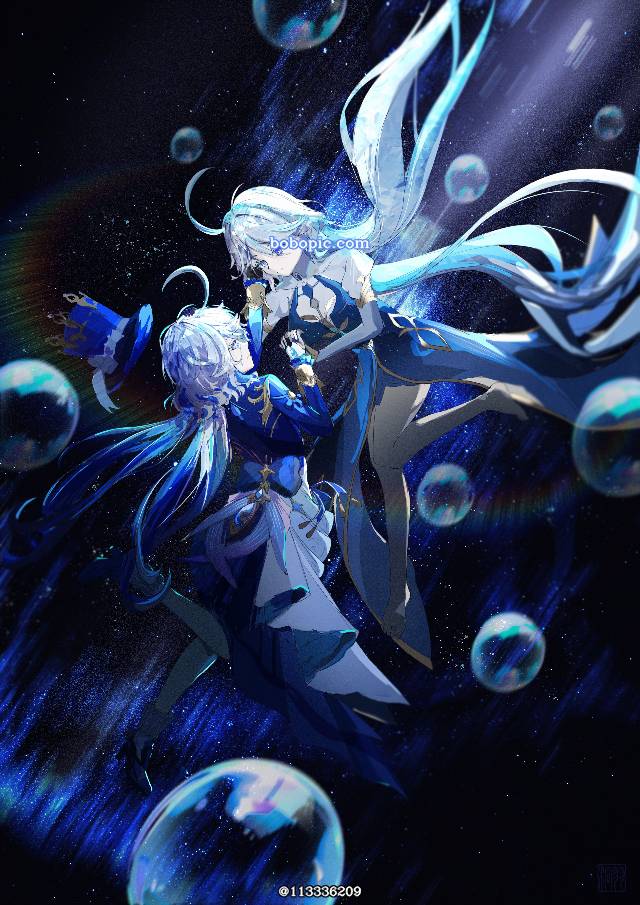 一张小女孩,原神,芙宁娜·德·枫丹绘画图片