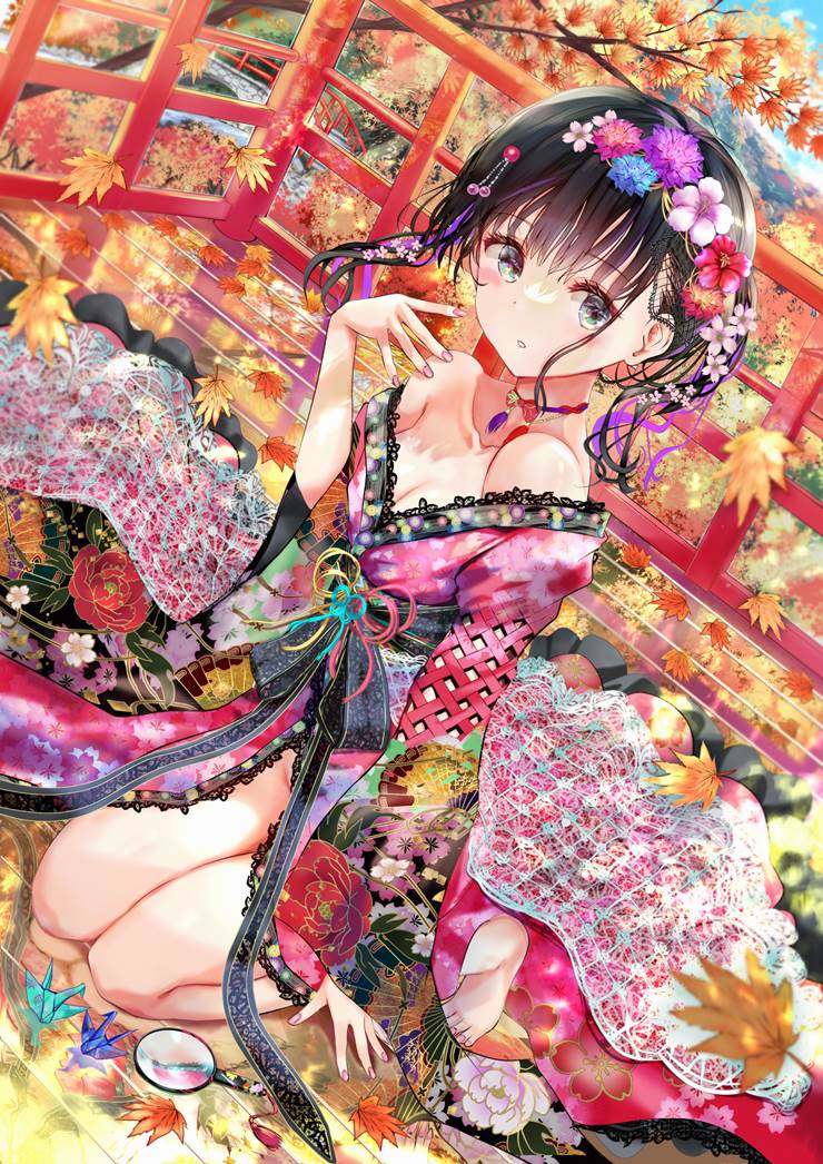 女孩子, 原创, 脸红, groin, kimono, 原创1000users加入书籤, 可爱即是正义, 美甲, 美甲（脚趾）
