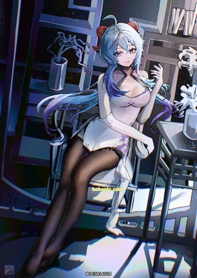 一张少女,着袜足底,小女孩,原神,甘雨绘画图片
