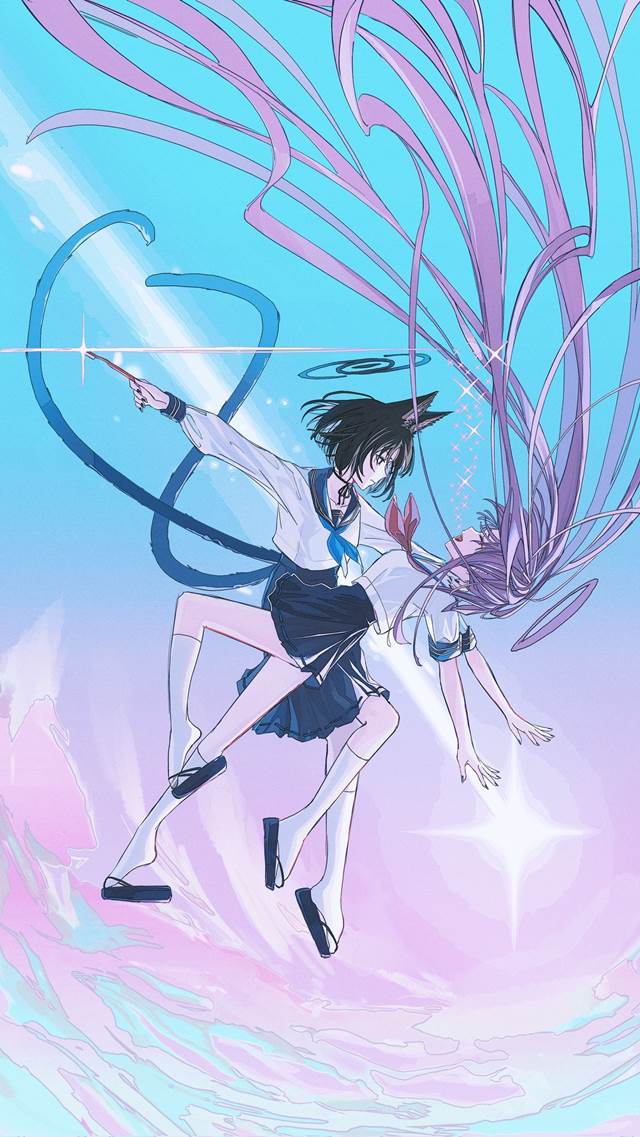 Kiryuu Kikyou, Kadenokouji Yukari, 碧蓝档案, uniform, 水手服, 女孩子, toothbrush play