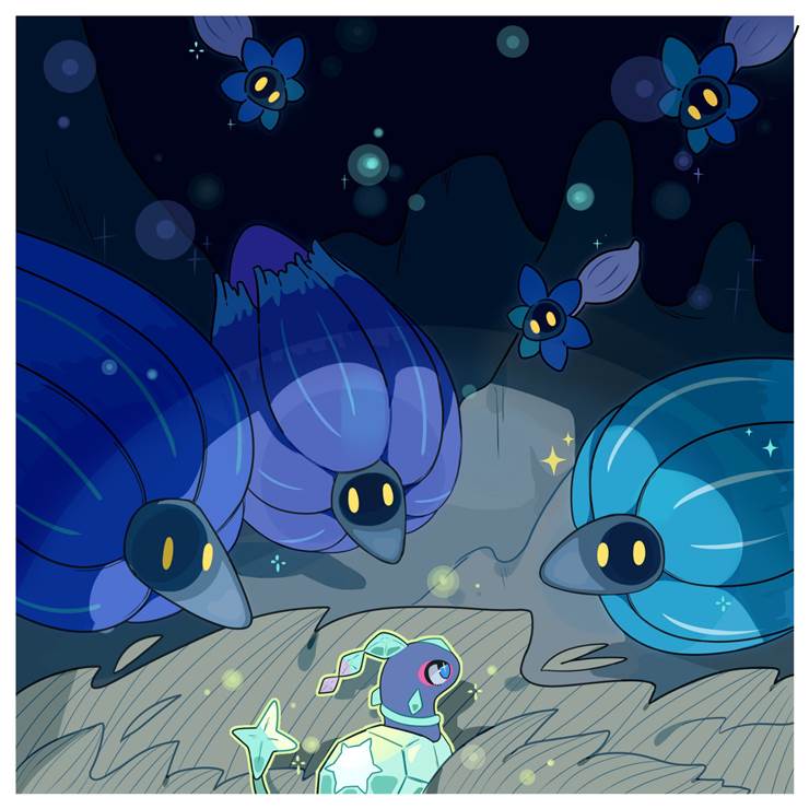 Nacli, 新叶喵, Glimmora, 异色, 精灵宝可梦, 宝可梦朱紫, Vanillite