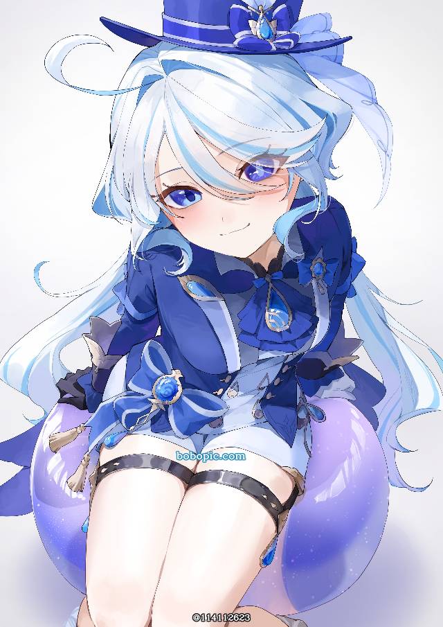 一张芙宁娜,魅惑的大腿,genshinimpact,原神,芙宁娜·德·枫丹绘画图片