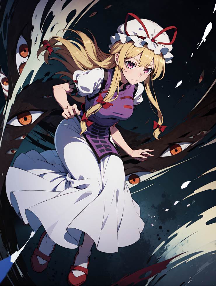 八云紫, 魅惑的脸, 原创, 东方Project, 大腿