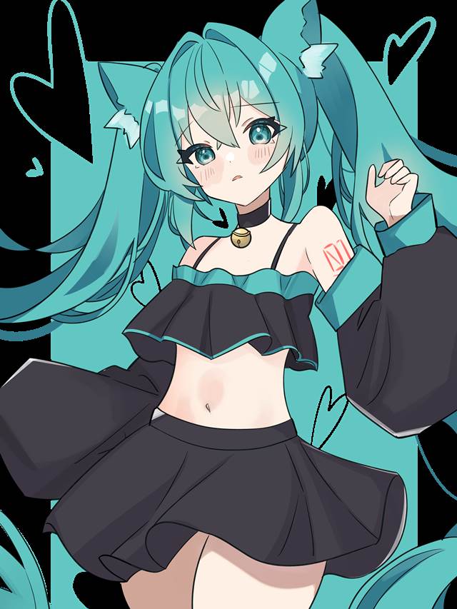 digital, illustration, hatsune miku, vocaloid, girl, midriff, bellybutton, Vocaloid 500+ Bookmarks