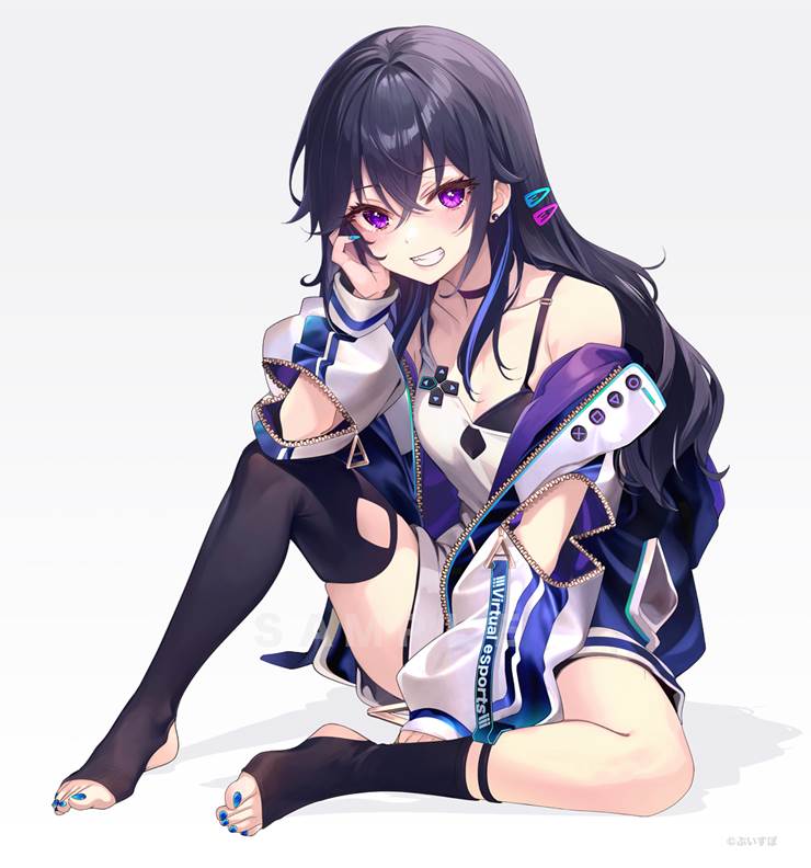 Virtual eSports Project, Uruha Ichinose, 虚拟youtuber, 踩脚裤, Virtual YouTuber 1000+ bookmarks, 美甲（脚趾）