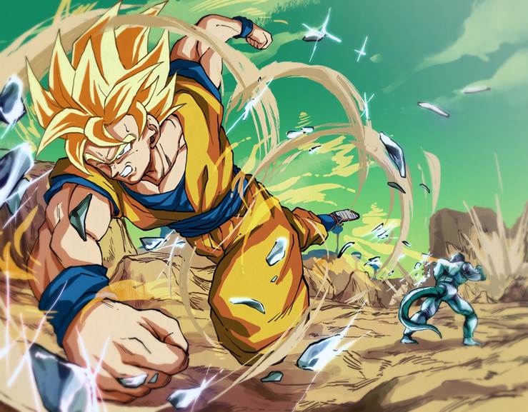 孙悟空（龙珠）, 超级赛亚人, 战斗场景