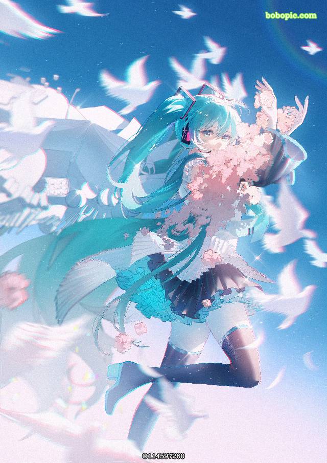 一张初音未来,小女孩绘画图片