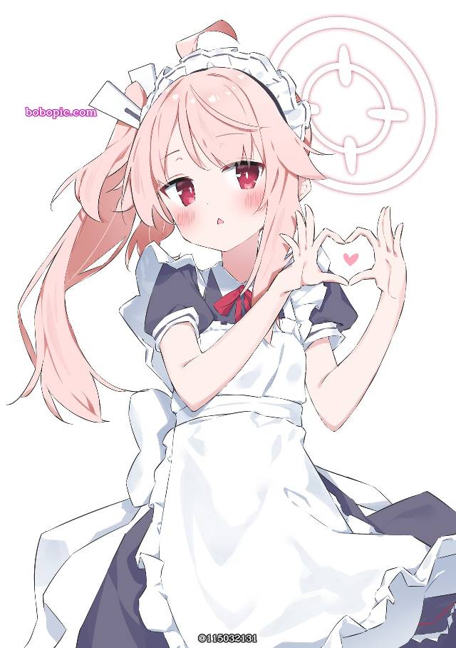 一张柚鸟夏,蔚蓝档案,natsu,女仆装绘画图片