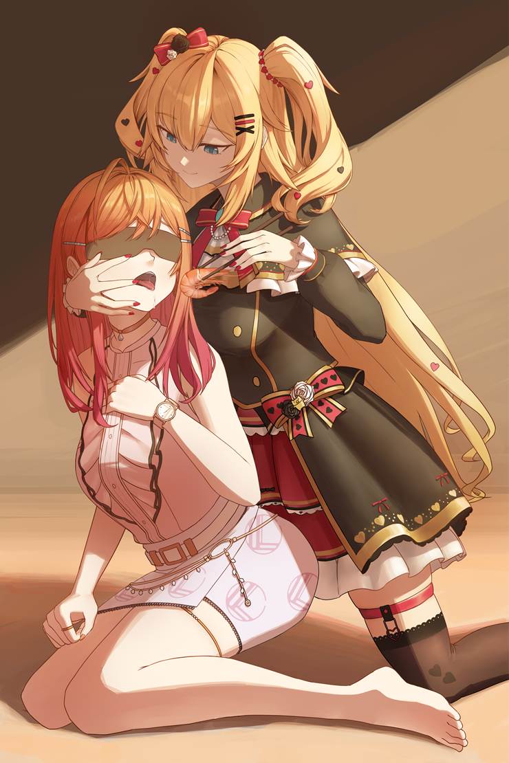 virtual YouTuber, Hololive, Ichijou Ririka, girl, Akai Haato, Haachama, Haato fanart